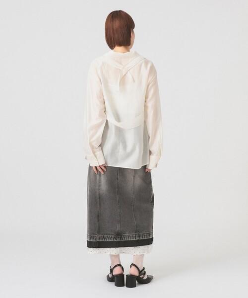 Ray BEAMS（レイビームス）の「シアー レイヤード シャツ（シャツ/ブラウス・レディース・ピンク/ホワイト系その他6・ONE SIZE）」の5枚目の写真