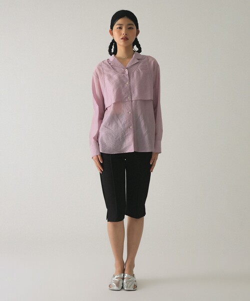 Ray BEAMS（レイビームス）の「シアー レイヤード シャツ（シャツ/ブラウス・レディース・ピンク/ホワイト系その他6・ONE SIZE）」の7枚目の写真