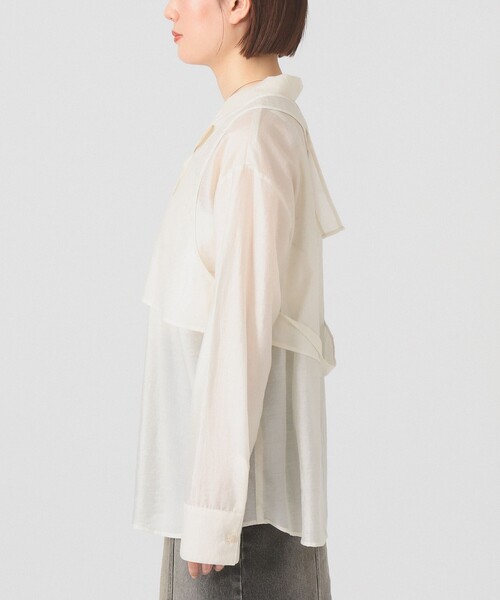 Ray BEAMS（レイビームス）の「シアー レイヤード シャツ（シャツ/ブラウス・レディース・ピンク/ホワイト系その他6・ONE SIZE）」の12枚目の写真