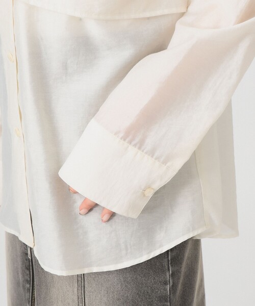 Ray BEAMS（レイビームス）の「シアー レイヤード シャツ（シャツ/ブラウス・レディース・ピンク/ホワイト系その他6・ONE SIZE）」の16枚目の写真