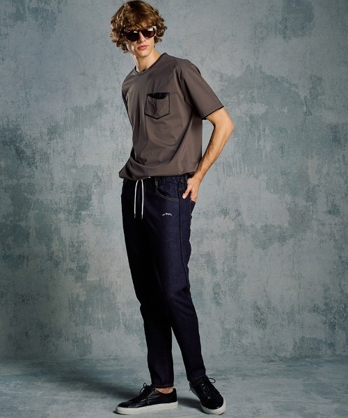 wjk(ダヴルジェイケイ)の「mt10205- drawstring leather pocket S-S ポケットTシャツ(7132 ny58i)(Tシャツ/カットソー・メンズ・ライトベージュ/チャコール/ブラック・S/M/L/XL)」の11枚目の写真