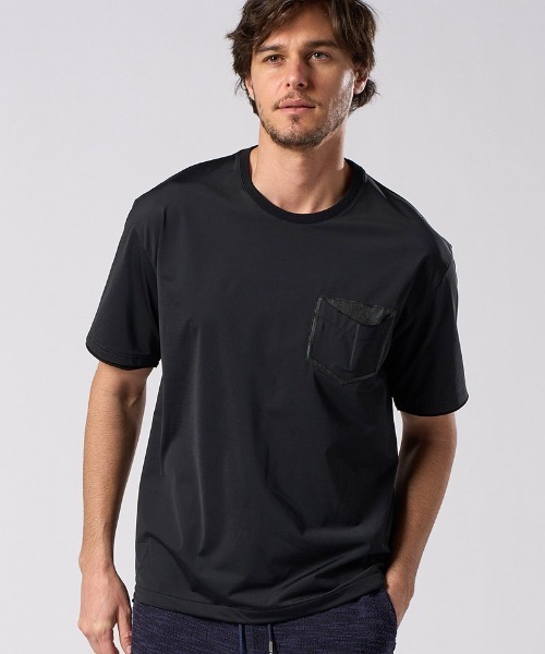 wjk(ダヴルジェイケイ)の「mt10205- drawstring leather pocket S-S ポケットTシャツ(7132 ny58i)(Tシャツ/カットソー・メンズ・ライトベージュ/チャコール/ブラック・S/M/L/XL)」の20枚目の写真