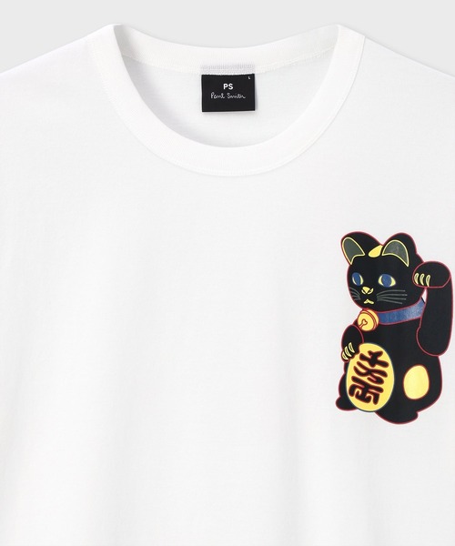 PS Paul Smith(ピーエスポールスミス)の「"Manekineko" Tシャツ / 162551 220X(Tシャツ/カットソー・メンズ・ブラック/オフホワイト・SMALL/LARGE/XX-LARGE/X-LARGE/MEDIUM)」の3枚目の写真