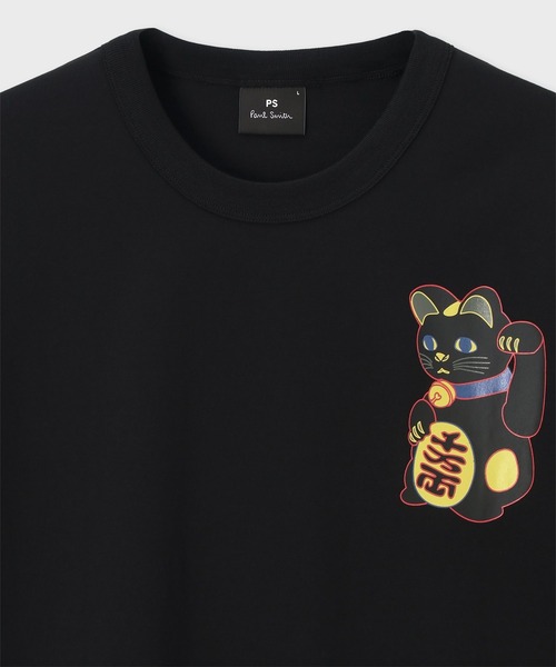 PS Paul Smith(ピーエスポールスミス)の「"Manekineko" Tシャツ / 162551 220X(Tシャツ/カットソー・メンズ・ブラック/オフホワイト・SMALL/LARGE/XX-LARGE/X-LARGE/MEDIUM)」の6枚目の写真