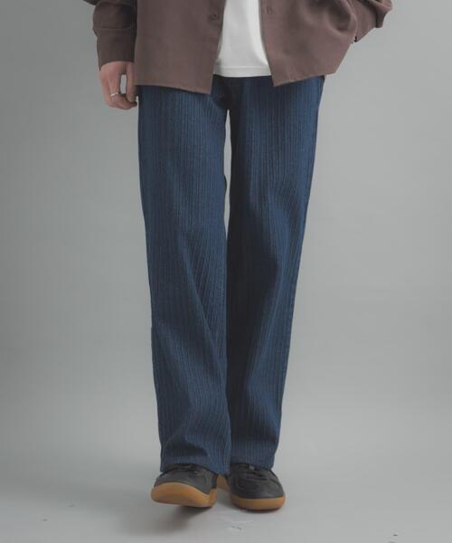 SENSE OF PLACE by URBAN RESEARCH（センスオブプレイスバイアーバンリサーチ）の「ジャガードデニムストレートパンツ（その他パンツ・メンズ・ブラック/インディゴブルー・LARGE/MEDIUM）」の2枚目の写真