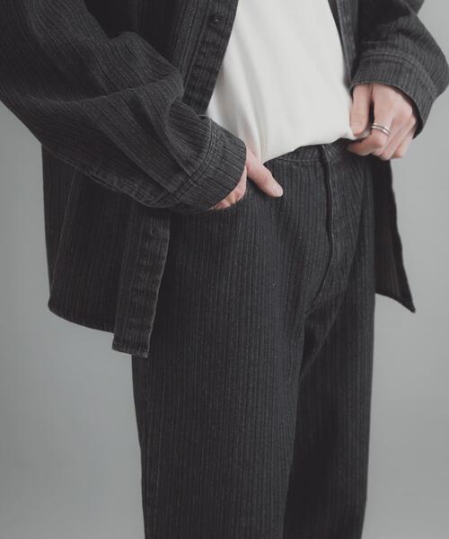 SENSE OF PLACE by URBAN RESEARCH（センスオブプレイスバイアーバンリサーチ）の「ジャガードデニムストレートパンツ（その他パンツ・メンズ・ブラック/インディゴブルー・LARGE/MEDIUM）」の3枚目の写真