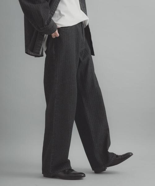 SENSE OF PLACE by URBAN RESEARCH（センスオブプレイスバイアーバンリサーチ）の「ジャガードデニムストレートパンツ（その他パンツ・メンズ・ブラック/インディゴブルー・LARGE/MEDIUM）」の7枚目の写真