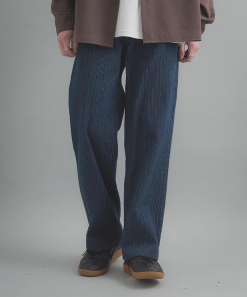 SENSE OF PLACE by URBAN RESEARCH（センスオブプレイスバイアーバンリサーチ）の「ジャガードデニムストレートパンツ（その他パンツ・メンズ・ブラック/インディゴブルー・LARGE/MEDIUM）」の14枚目の写真