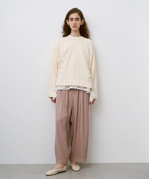 UNFIL(アンフィル)の「UNFIL アンフィル / pattern mesh cotton jersey ruffled Tee パターンメッシュコットンジャージーラッフルTシャツ / WXSP-UW129(Tシャツ/カットソー・レディース・オフホワイト/ブラック・1)」の7枚目の写真