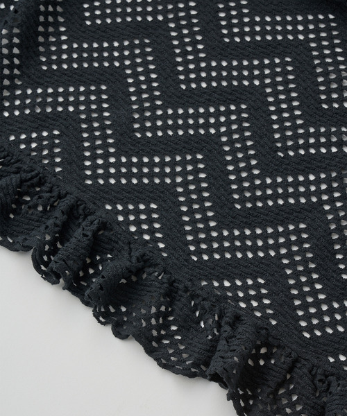 UNFIL(アンフィル)の「UNFIL アンフィル / pattern mesh cotton jersey ruffled Tee パターンメッシュコットンジャージーラッフルTシャツ / WXSP-UW129(Tシャツ/カットソー・レディース・オフホワイト/ブラック・1)」の12枚目の写真