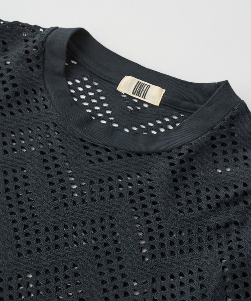 UNFIL(アンフィル)の「UNFIL アンフィル / pattern mesh cotton jersey ruffled Tee パターンメッシュコットンジャージーラッフルTシャツ / WXSP-UW129(Tシャツ/カットソー・レディース・オフホワイト/ブラック・1)」の14枚目の写真