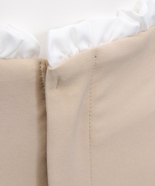 CLEAR BASIC（クリアベーシック）の「フリルウエストピンタックパンツ[オフィスカジュアル 着回し抜群 大人]（その他パンツ・レディース・ブラック/ベージュ・F）」の7枚目の写真