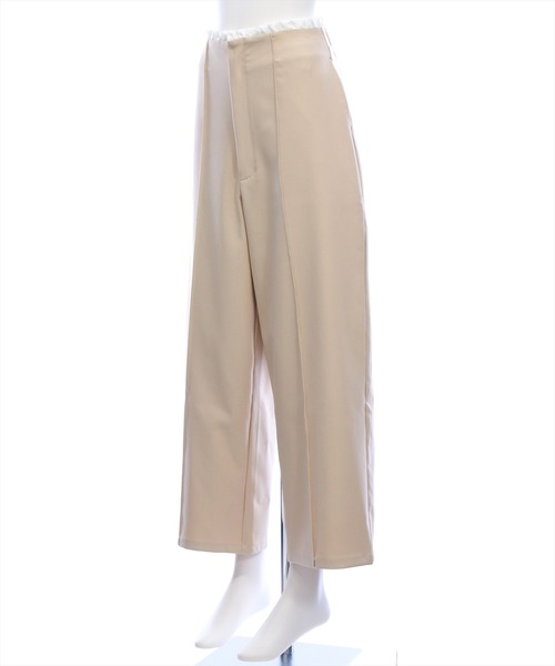 CLEAR BASIC（クリアベーシック）の「フリルウエストピンタックパンツ[オフィスカジュアル 着回し抜群 大人]（その他パンツ・レディース・ブラック/ベージュ・F）」の8枚目の写真