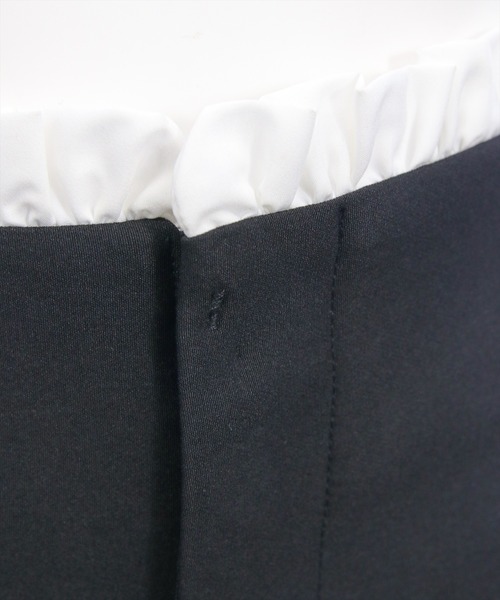 CLEAR BASIC（クリアベーシック）の「フリルウエストピンタックパンツ[オフィスカジュアル 着回し抜群 大人]（その他パンツ・レディース・ブラック/ベージュ・F）」の5枚目の写真