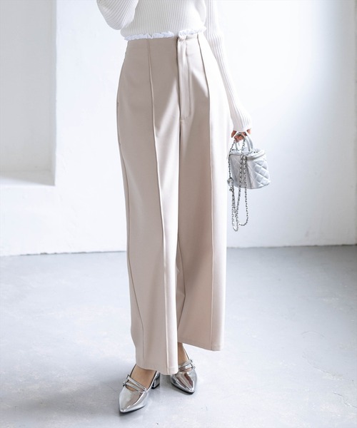 CLEAR BASIC(クリアベーシック)の「フリルウエストピンタックパンツ(スラックス・レディース・ブラック/ベージュ・F)」の18枚目の写真