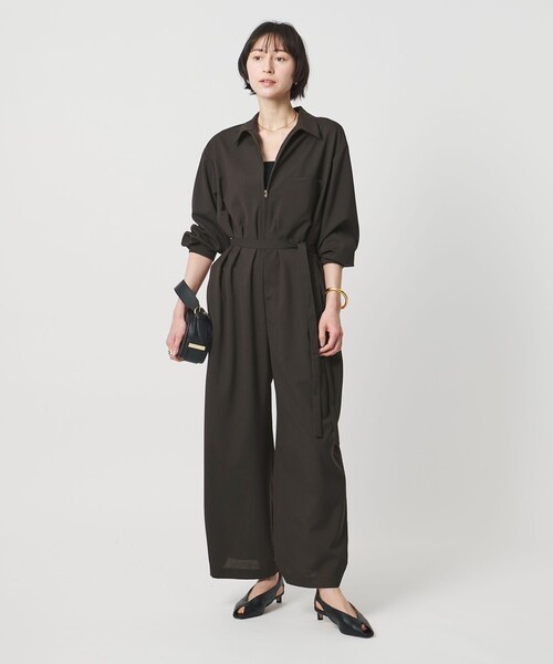 UNITED ARROWS（ユナイテッドアローズ）の「シャツ オールインワン ‐ウォッシャブル‐（つなぎ/オールインワン・レディース・ネイビー/ダークブラウン・38/36）」の6枚目の写真