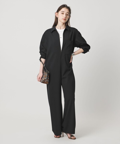 UNITED ARROWS（ユナイテッドアローズ）の「シャツ オールインワン ‐ウォッシャブル‐（つなぎ/オールインワン・レディース・ネイビー/ダークブラウン・38/36）」の9枚目の写真