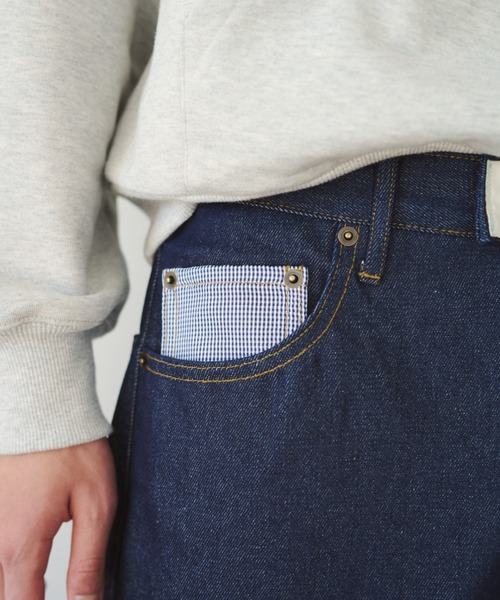 common gull products.（コモンガルプロダクツ）の「リズミカルなデニム（デニムパンツ・レディース・サックスブルー/インディゴブルー/ネイビー・SMALL/MEDIUM/LARGE）」の17枚目の写真