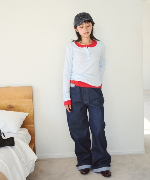 common gull products.（コモンガルプロダクツ）の「リズミカルなデニム（デニムパンツ・レディース・サックスブルー/インディゴブルー/ネイビー・SMALL/MEDIUM/LARGE）」の4枚目の写真