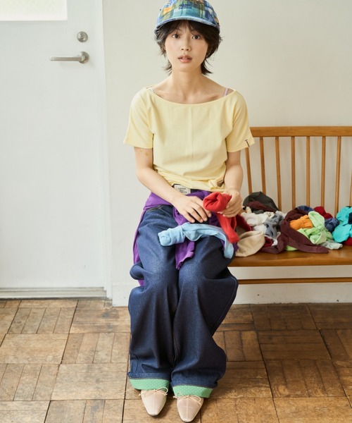 common gull products.（コモンガルプロダクツ）の「リズミカルなデニム（デニムパンツ・レディース・サックスブルー/インディゴブルー/ネイビー/ブルー系その他2/ブルー系その他・SMALL/MEDIUM/LARGE）」の12枚目の写真