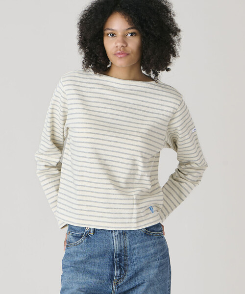 ORCIVAL(オーシバル)の「ORCIVAL | コットンロード ボートネック クロップドバスクTシャツ WOMEN(Tシャツ/カットソー・レディース・ホワイト系その他5/ブルー系その他5/レッド系その他・2/1)」の1枚目の写真