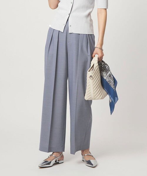 green label relaxing（グリーンレーベルリラクシング）の「［size SHORT/TALLあり］Daily Chic コンフィ― ワイド パンツ（スラックス・レディース・ライトブルー/ライトグレー/ブラウン/ダークグレー・SHORT/36/38/40/TALL）」の4枚目の写真