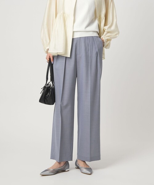 green label relaxing（グリーンレーベルリラクシング）の「［size SHORT/TALLあり］Daily Chic コンフィ― ワイド パンツ（スラックス・レディース・ライトブルー/ライトグレー/ブラウン/ダークグレー・SHORT/36/38/40/TALL）」の11枚目の写真