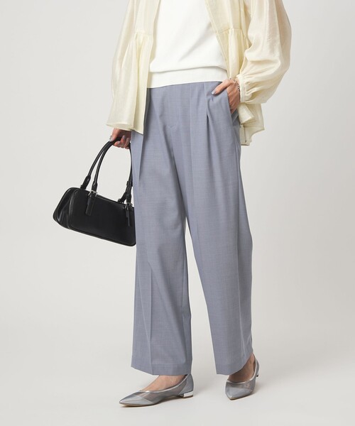 green label relaxing（グリーンレーベルリラクシング）の「［size SHORT/TALLあり］Daily Chic コンフィ― ワイド パンツ（スラックス・レディース・ライトブルー/ライトグレー/ブラウン/ダークグレー・SHORT/36/38/40/TALL）」の12枚目の写真