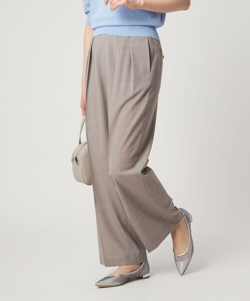 green label relaxing（グリーンレーベルリラクシング）の「［size SHORT/TALLあり］Daily Chic コンフィ― ワイド パンツ（スラックス・レディース・ライトブルー/ライトグレー/ブラウン/ダークグレー・SHORT/36/38/40/TALL）」の19枚目の写真