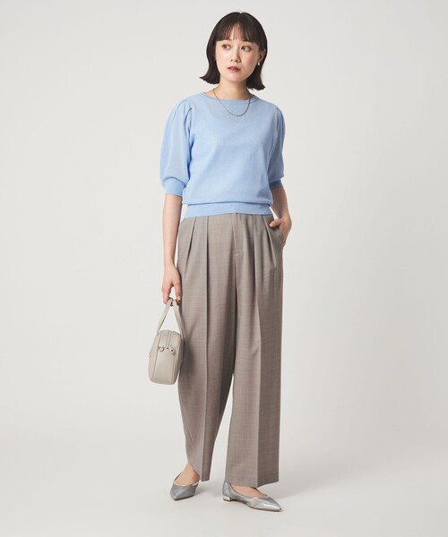 green label relaxing（グリーンレーベルリラクシング）の「［size SHORT/TALLあり］Daily Chic コンフィ― ワイド パンツ（スラックス・レディース・ライトブルー/ライトグレー/ブラウン/ダークグレー・SHORT/36/38/40/TALL）」の21枚目の写真