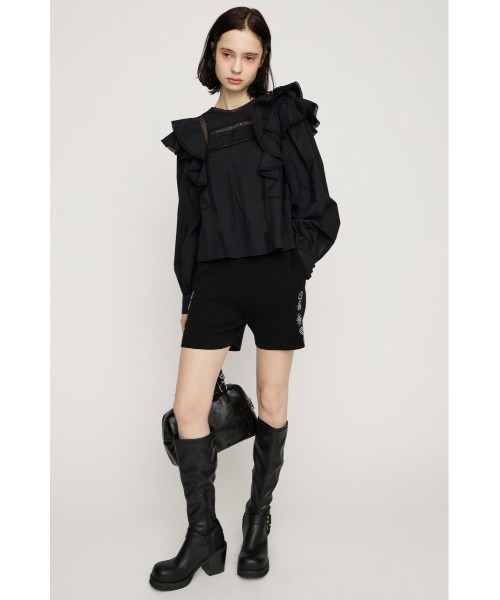 SLY（スライ）の「2WAY RIBBON FRILL LACE TOPS 2ウェイリボンフリルレーストップス 春服（シャツ/ブラウス・レディース・オフホワイト/ライトイエロー/ブラック・FREE）」の10枚目の写真