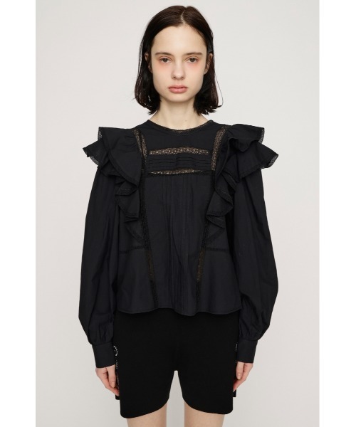 SLY（スライ）の「2WAY RIBBON FRILL LACE TOPS 2ウェイリボンフリルレーストップス 春服（シャツ/ブラウス・レディース・オフホワイト/ライトイエロー/ブラック・FREE）」の13枚目の写真