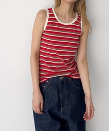 CANAL JEAN | El mar レトロボーダーリブタンク(タンクトップ)