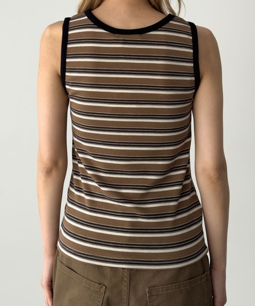 CANAL JEAN（キャナルジーン）の「El mar　レトロボーダーリブタンク（タンクトップ・レディース・チャコールグレー/レッド/キャメル・ONE SIZE）」の14枚目の写真