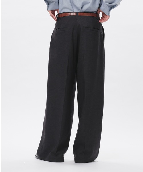 セール】High Density Gabardine 2-Tuck Wide Slacks / 高密度