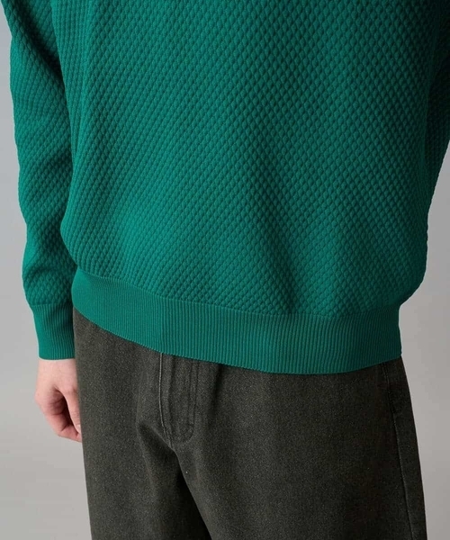a.v.v(アーヴェヴェ)の「【洗濯機で洗える】ポップコーンスキッパーニットポロ(ニット/セーター・メンズ・ネイビー/グリーン・46/48)」の18枚目の写真