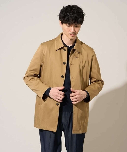 a.v.v(アーヴェヴェ)の「上品さを纏うカットソー 【洗濯機で洗える】ポップコーンスキッパーポロ(ニット/セーター・メンズ・ネイビー/グリーン・46/48)」の3枚目の写真
