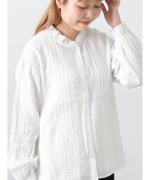 Samansa Mos2 | 襟フリルレース重ねブラウス(シャツ/ブラウス)