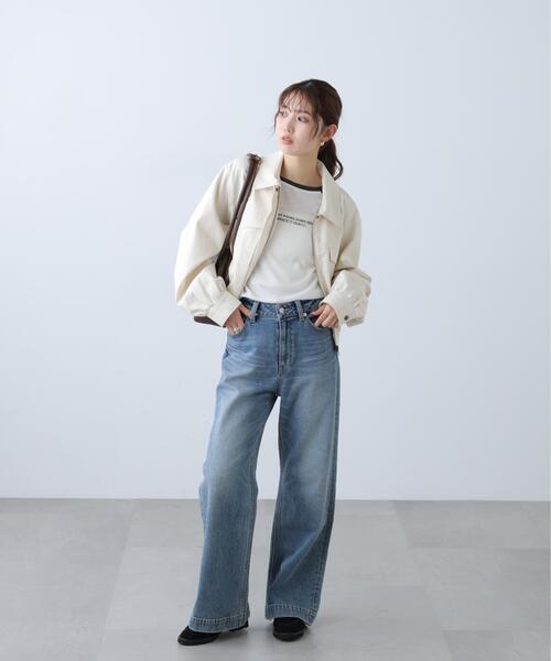 FREE'S MART（フリーズマート）の「◆〈セットアップ対応〉ショート丈ブルゾン（ブルゾン・レディース・ベージュ/ホワイト・SMALL/MEDIUM）」の9枚目の写真