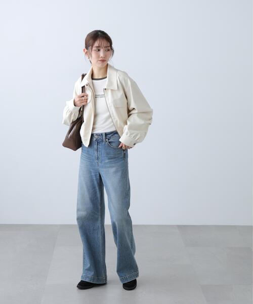 FREE'S MART（フリーズマート）の「◆〈セットアップ対応〉ショート丈ブルゾン（ブルゾン・レディース・ベージュ/ホワイト・SMALL/MEDIUM）」の10枚目の写真