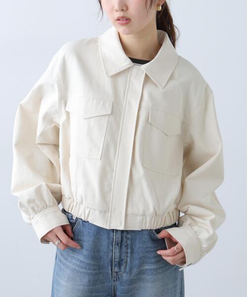 FREE'S MART（フリーズマート）の「◆〈セットアップ対応〉ショート丈ブルゾン（ブルゾン・レディース・ベージュ/ホワイト・SMALL/MEDIUM）」の11枚目の写真