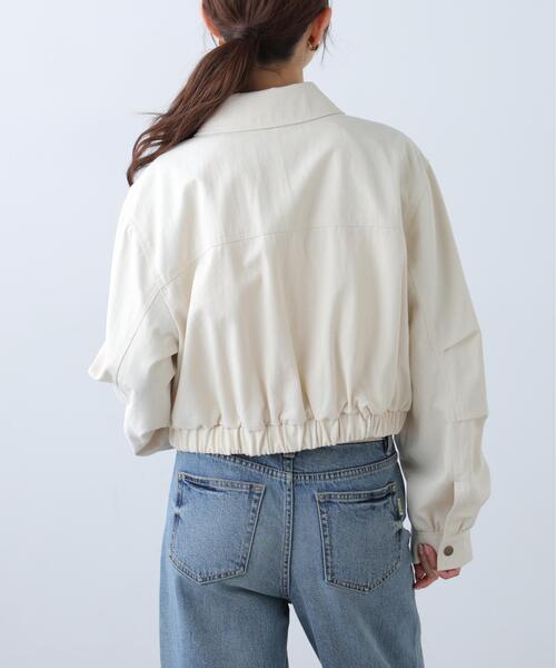 FREE'S MART（フリーズマート）の「◆〈セットアップ対応〉ショート丈ブルゾン（ブルゾン・レディース・ベージュ/ホワイト・SMALL/MEDIUM）」の13枚目の写真