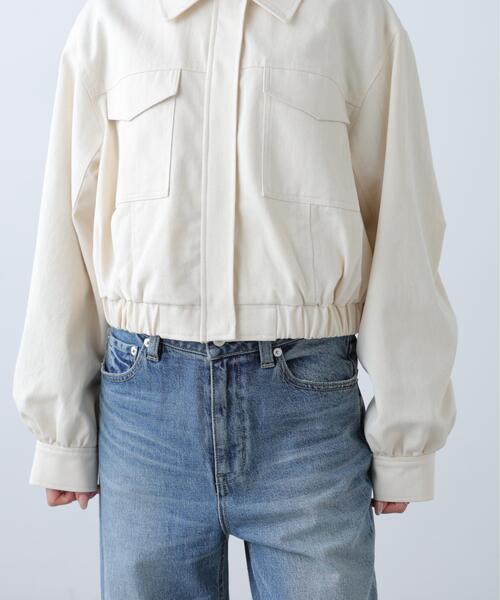 FREE'S MART（フリーズマート）の「◆〈セットアップ対応〉ショート丈ブルゾン（ブルゾン・レディース・ベージュ/ホワイト・SMALL/MEDIUM）」の16枚目の写真