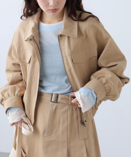 FREE'S MART（フリーズマート）の「◆〈セットアップ対応〉ショート丈ブルゾン（ブルゾン・レディース・ベージュ/ホワイト・SMALL/MEDIUM）」の21枚目の写真