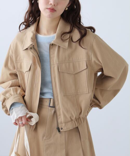 FREE'S MART（フリーズマート）の「◆〈セットアップ対応〉ショート丈ブルゾン（ブルゾン・レディース・ベージュ/ホワイト・SMALL/MEDIUM）」の22枚目の写真