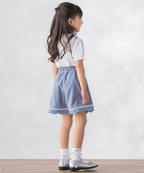 BeBe Petits Pois Vert(ベベプチポワヴェール)の「【店舗限定】裾はしごレースキュロット(その他パンツ・キッズ・パープル/ブルー・130cm/110cm/120cm/160cm/150cm/140cm)」の4枚目の写真
