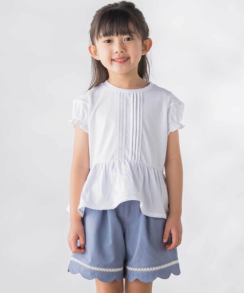 BeBe Petits Pois Vert(ベベプチポワヴェール)の「【店舗限定】裾はしごレースキュロット(その他パンツ・キッズ・パープル/ブルー・130cm/110cm/120cm/160cm/150cm/140cm)」の5枚目の写真