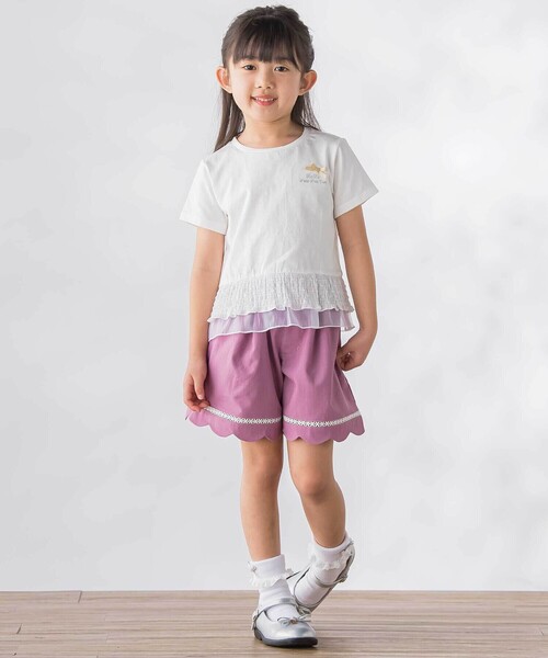 BeBe Petits Pois Vert(ベベプチポワヴェール)の「【店舗限定】裾はしごレースキュロット(その他パンツ・キッズ・パープル/ブルー・130cm/110cm/120cm/160cm/150cm/140cm)」の6枚目の写真
