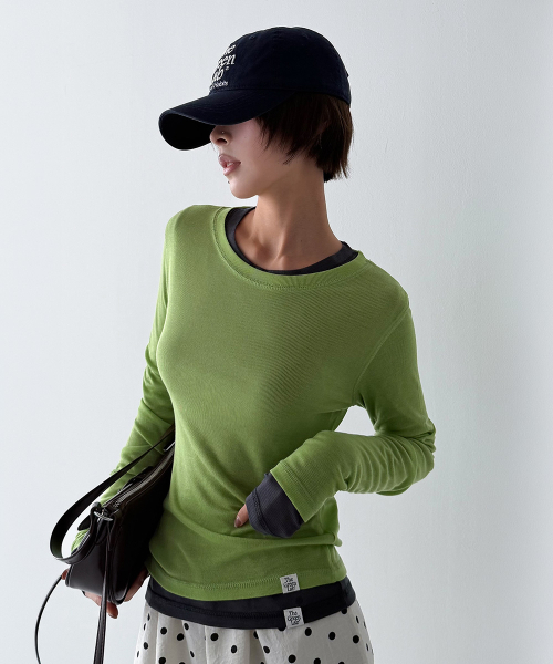 THE GREEN LAB（ザグリーンラボ）の「ソフトテンセルエアリー ロングスリーブ [ライトグリーン]（Tシャツ/カットソー・レディース・その他・FREE）」の12枚目の写真