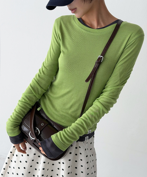 THE GREEN LAB（ザグリーンラボ）の「ソフトテンセルエアリー ロングスリーブ [ライトグリーン]（Tシャツ/カットソー・レディース・その他・FREE）」の21枚目の写真